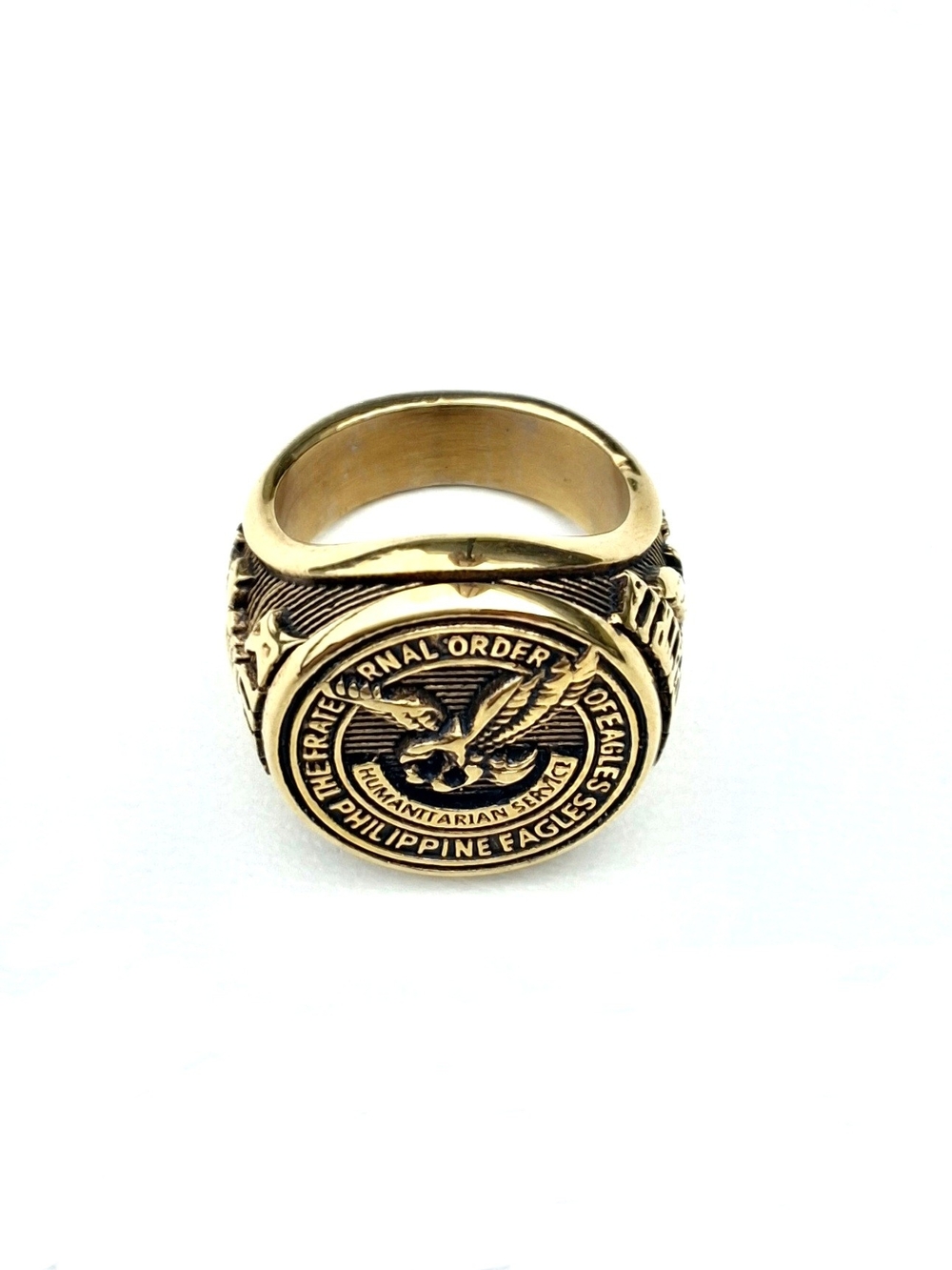 316L Stainless Steel Flying Eagle Ring - Gold (Size 11)
